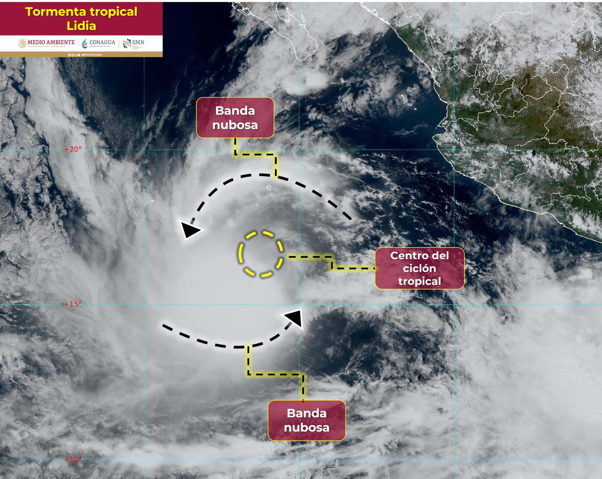 Mantiene la tormenta Lidia en su mira a Sinaloa se prevén lluvias muy