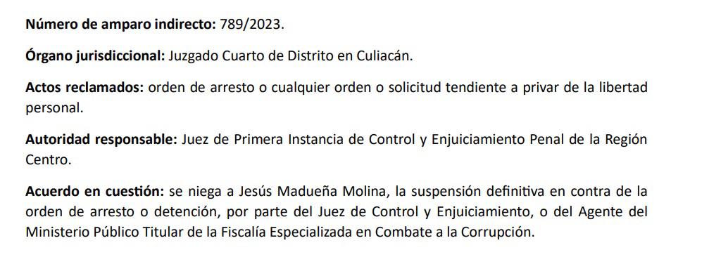 $!Niegan a Jesús Madueña amparo contra orden aprehensión