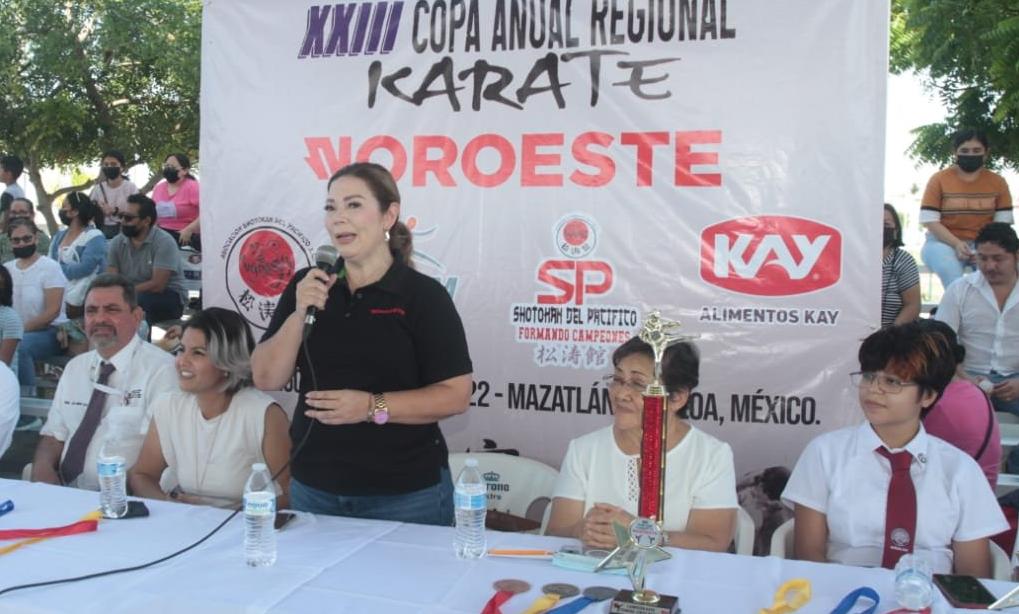 $!Copa de Karate | Contentos porque son 25 años en los que Noroeste ha puesto su granito de arena: Elizabeth Peraza