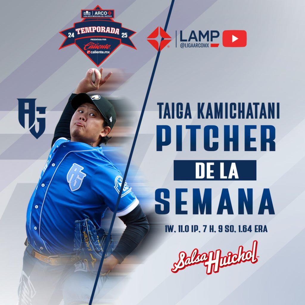 $!Taiga Kamichatani, el MVP de la semana como el mejor lanzador