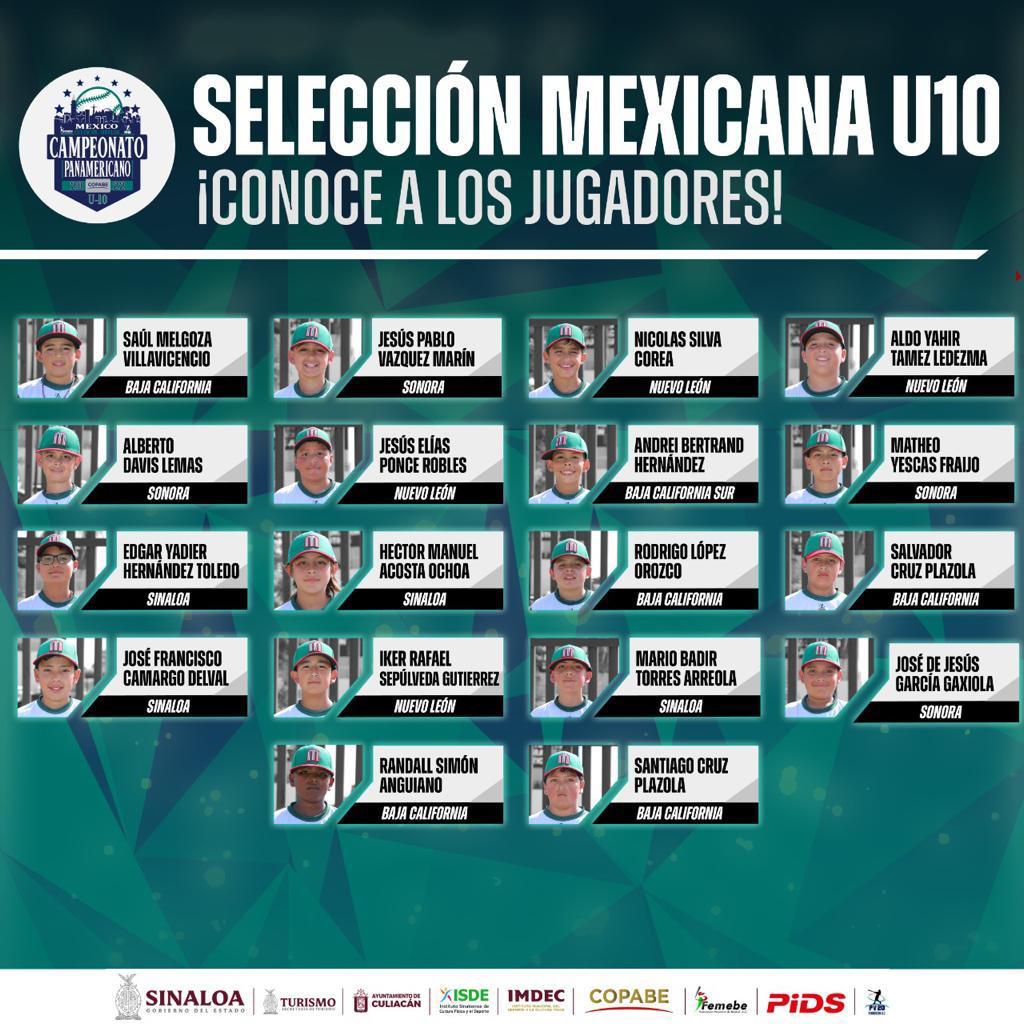 $!Cuatro sinaloenses quedan en la lista final de México para el Panamericano U-10 de beisbol