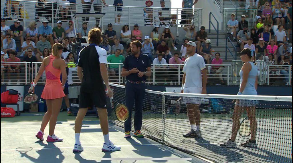 $!Olmos y González avanzan en dobles mixto del US Open tras vencer a Badosa y Tsitsipás