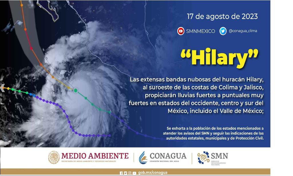 $!Se dirige huracán ‘Hilary’ a Baja California; alertan de lluvias intensas en Sinaloa