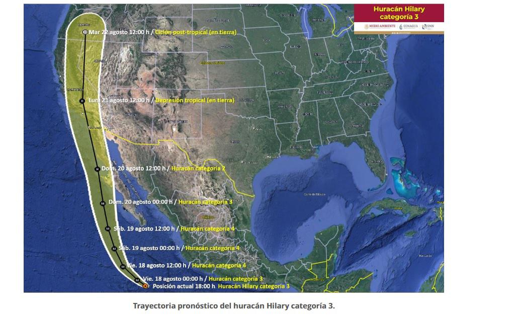 $!Se dirige huracán ‘Hilary’ a Baja California; alertan de lluvias intensas en Sinaloa