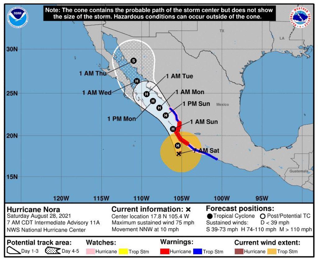 $!‘Nora’ se convierte en huracán; Sinaloa está en su ruta