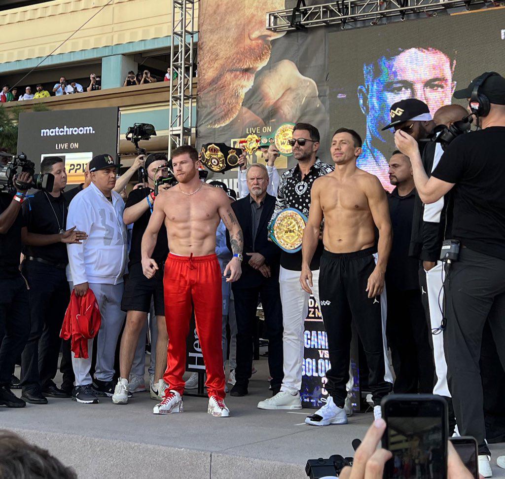 $!Canelo y Golovkin, en peso para su combate de este sábado