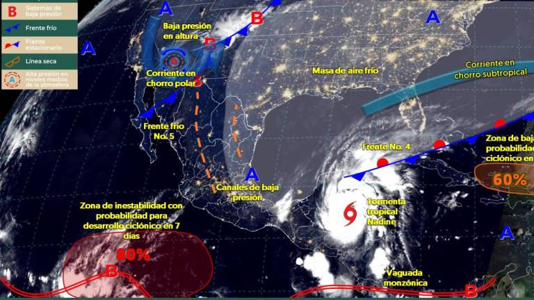 Pronostican lluvias aisladas para este fin de semana en Sinaloa por Frente Frío 5