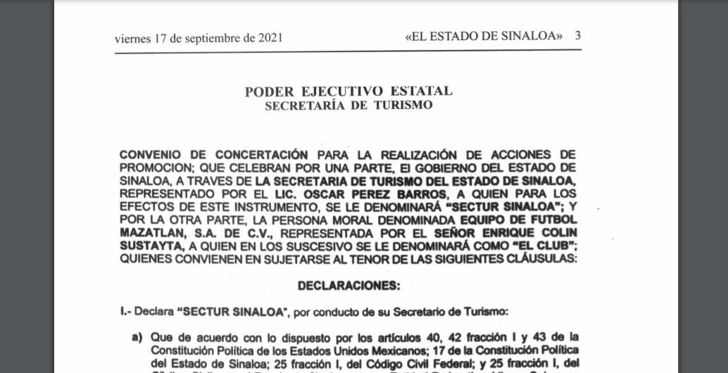 $!Sectur pagará $15 millones al Mazatlán FC para que promueva el estado