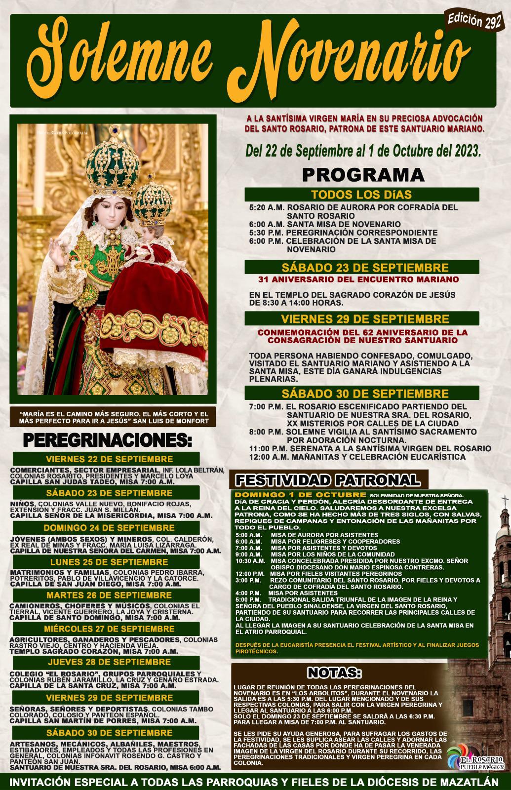 $!Invitan a festejar a la Virgen de Nuestra Señora del Rosario