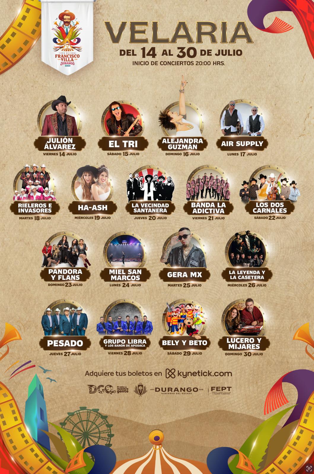 $!Banda MS y Los Tucanes de Tijuana actuarán en la Feria Nacional Francisco Villa Durango 2023