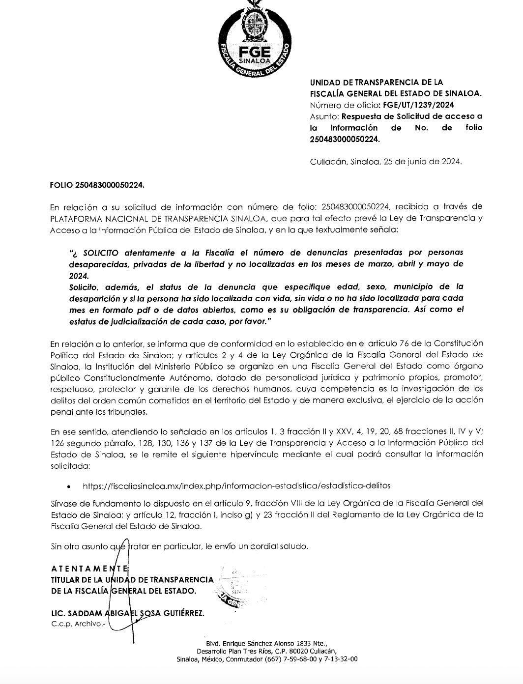 $!Tras desaparición de los 66, Fiscalía de Sinaloa niega información sobre personas desaparecidas