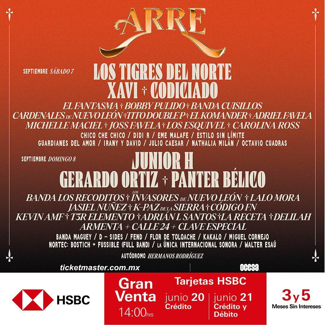 $!Participarán Los Tigres del Norte en el ‘Festival Arre’