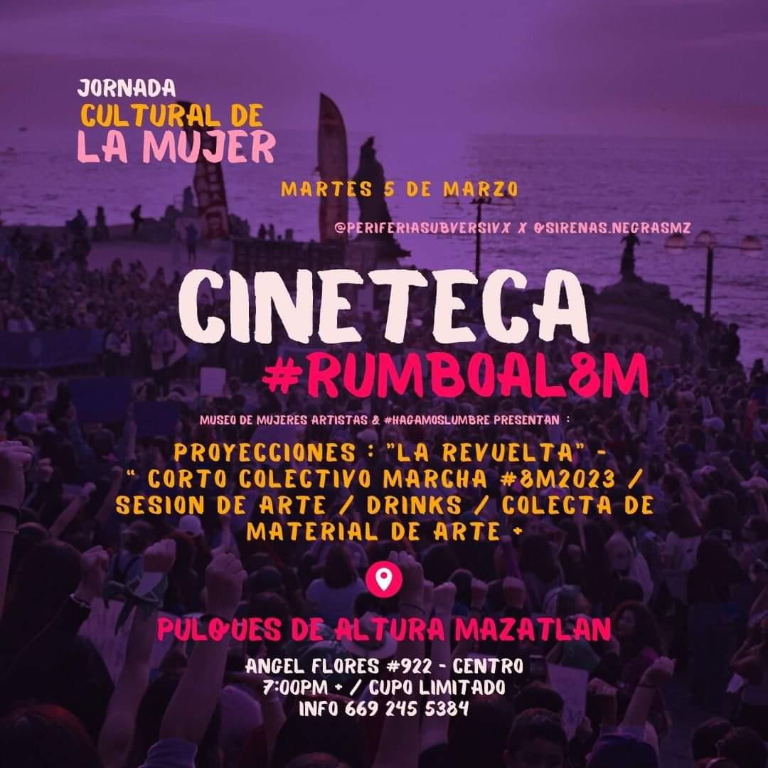 $!Colectivas feministas de Mazatlán alistan Cineteca Rumbo al 8M