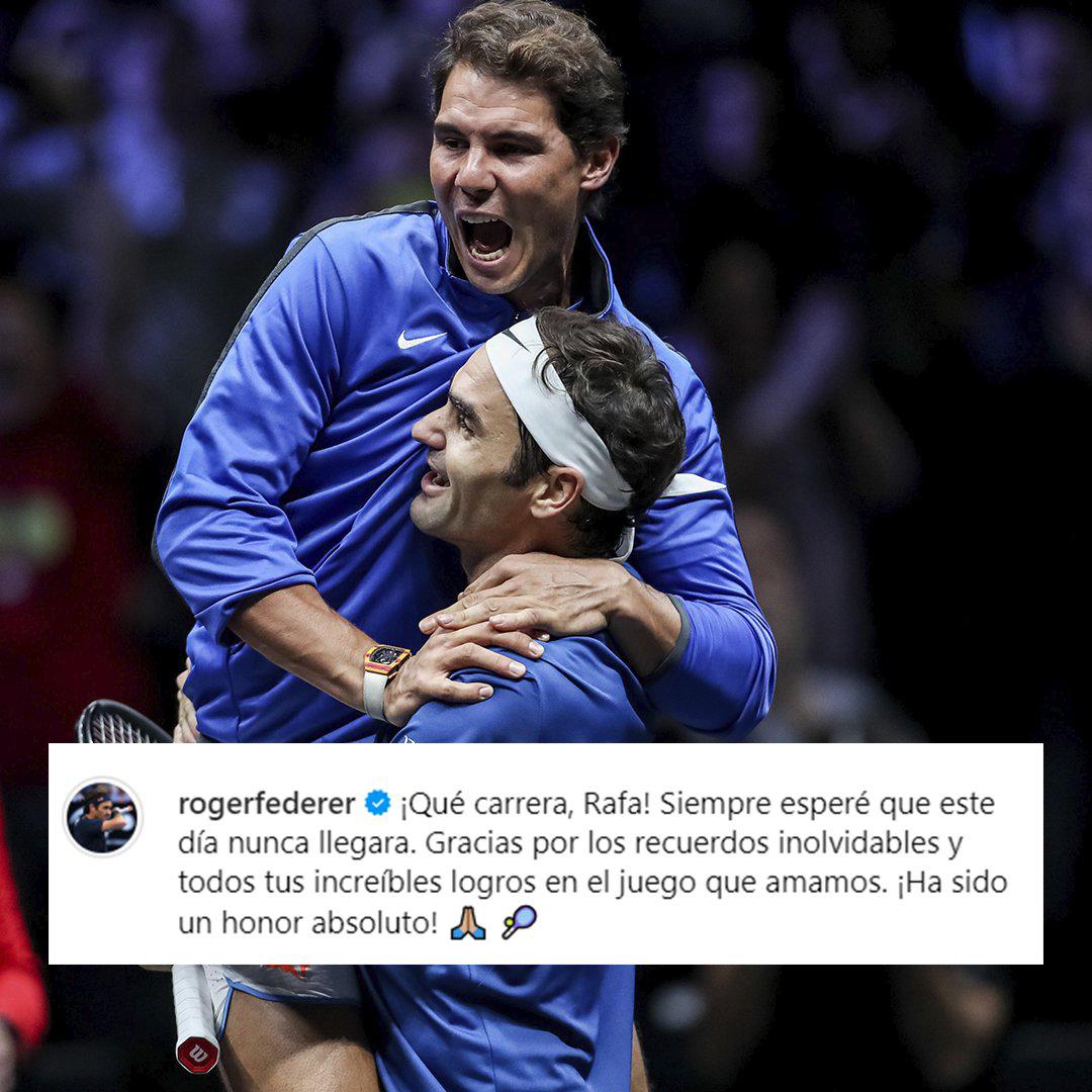 $!Federer a Nadal: ‘Ha sido un auténtico honor’