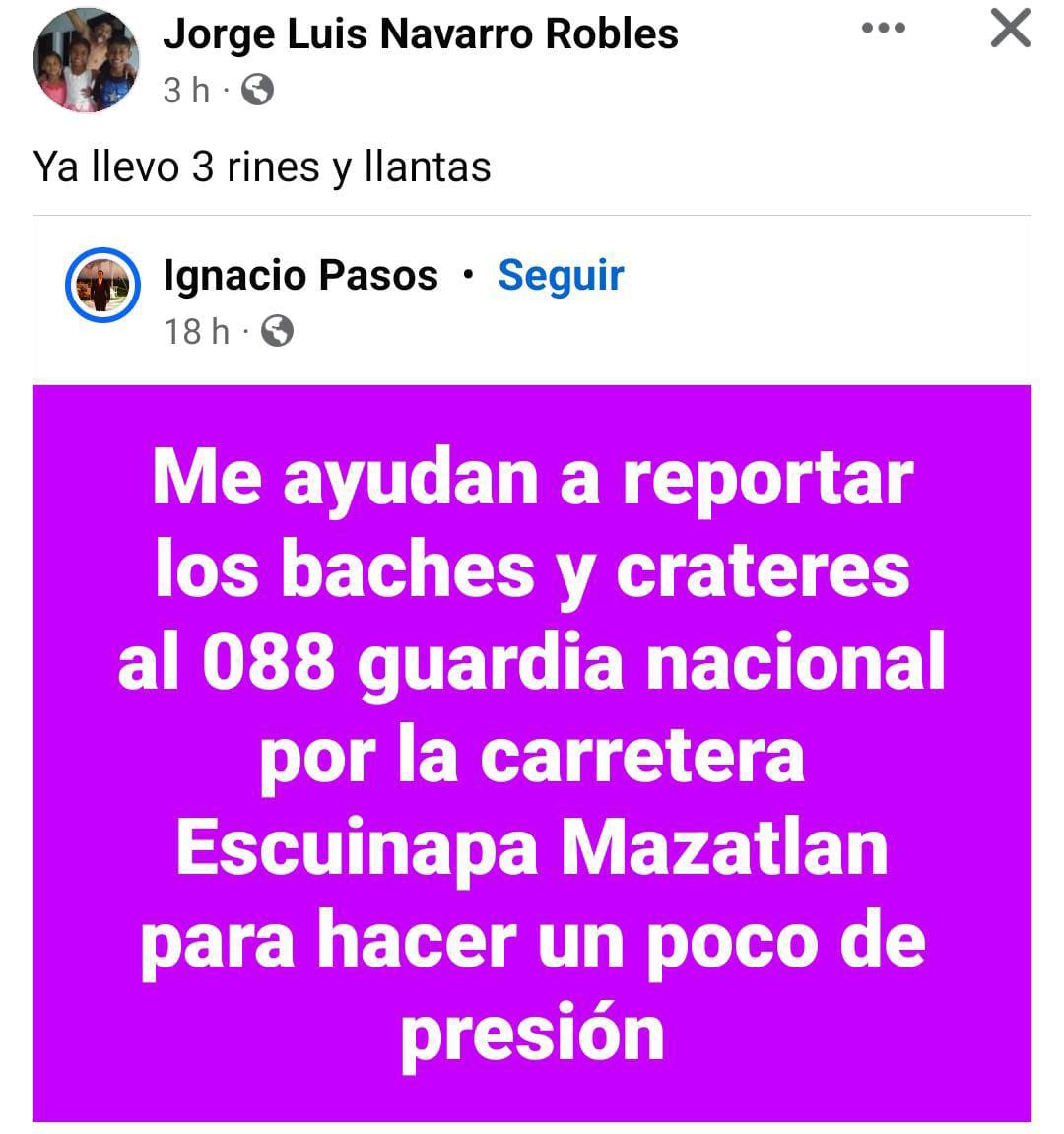 $!Mal estado de carretera Escuinapa-Mazatlán se vuelve ‘viral’ en redes sociales