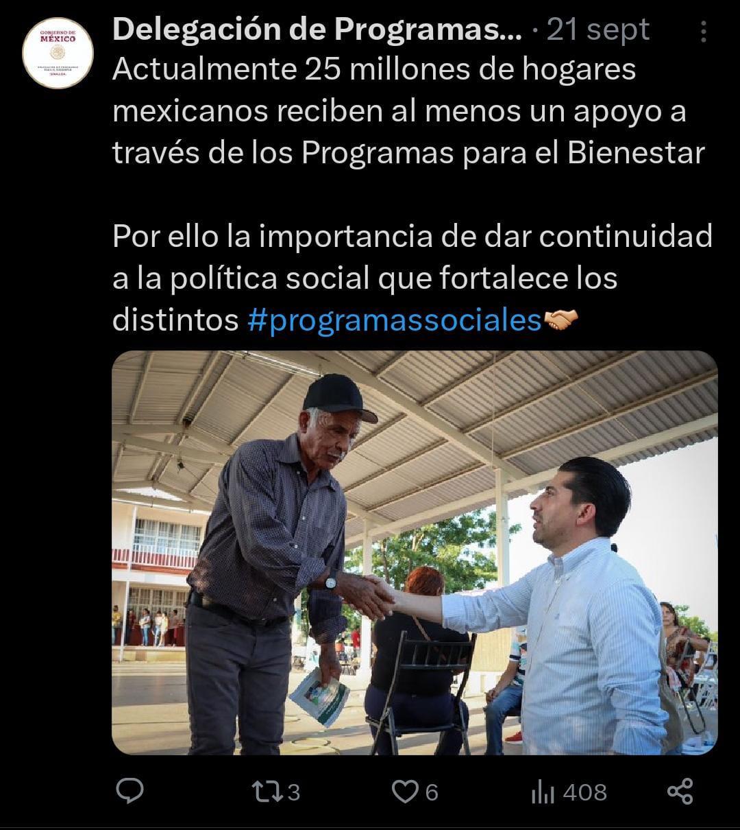 $!Promueven imagen de funcionario en redes sociales de la Delegación del Bienestar de Sinaloa