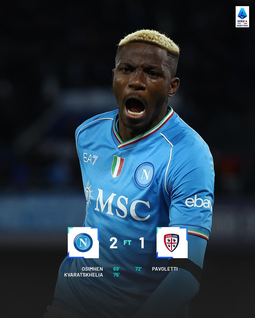 $!Napoli vence al Cagliari y se mete en zona de Champions