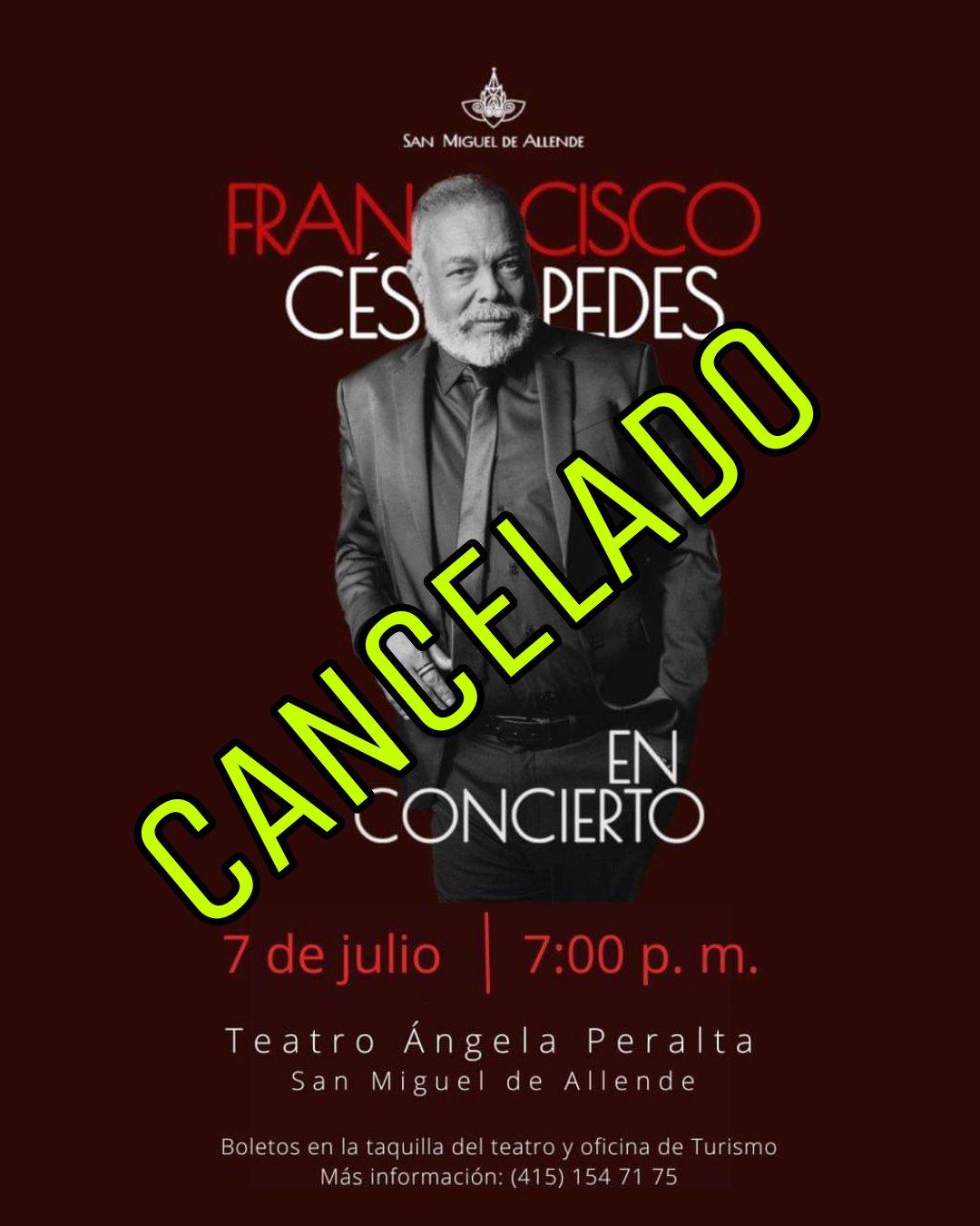 $!Cancelan concierto de Francisco Céspedes por comentarios contra AMLO