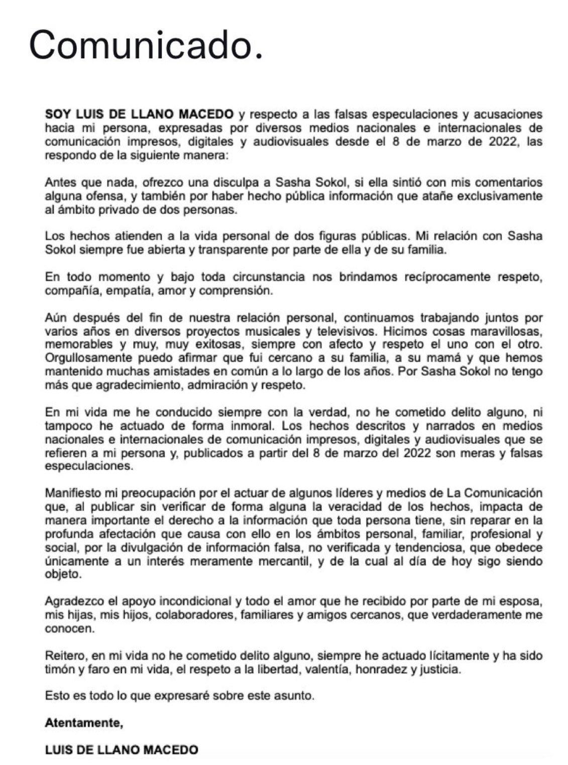 $!Apelará Luis de Llano la sentencia en su contra y no se disculpará con Sasha