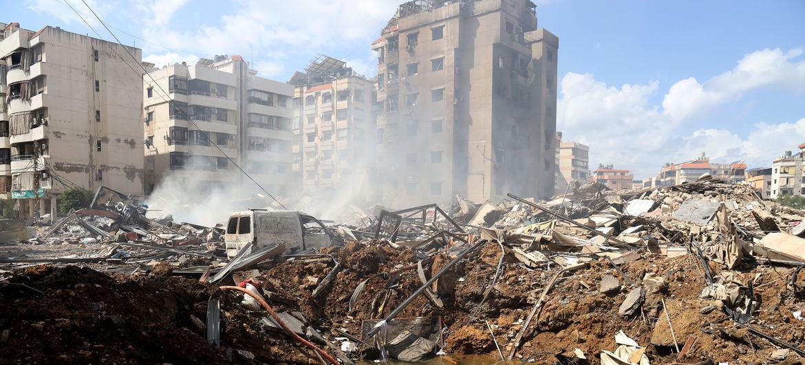 $!Destrucción causada por los bombardeos israelíes a Beirut, Líbano.