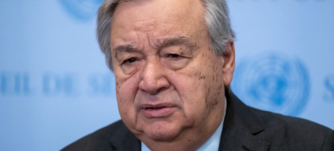 $!El Secretario General António Guterres habla a la prensa sobre la situación en Gaza.