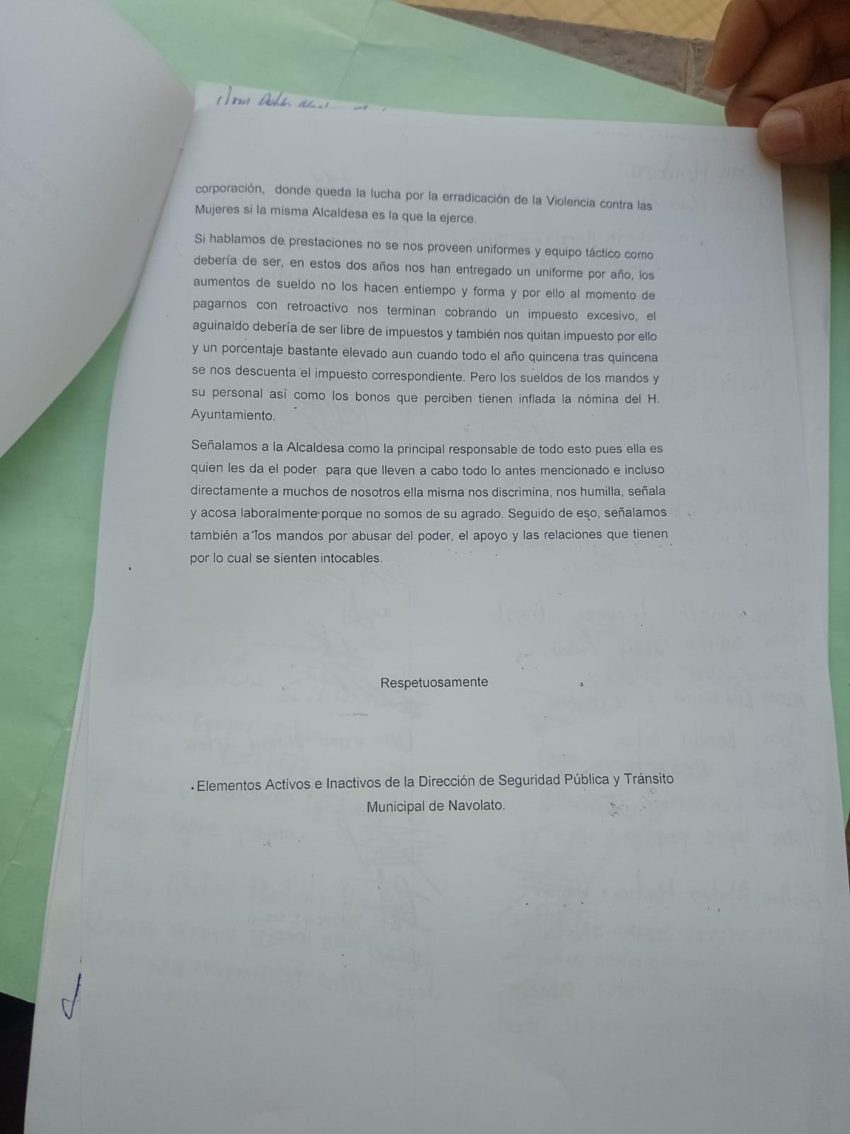 $!Elementos de Seguridad Pública de Navolato se manifiestan contra la Alcaldesa