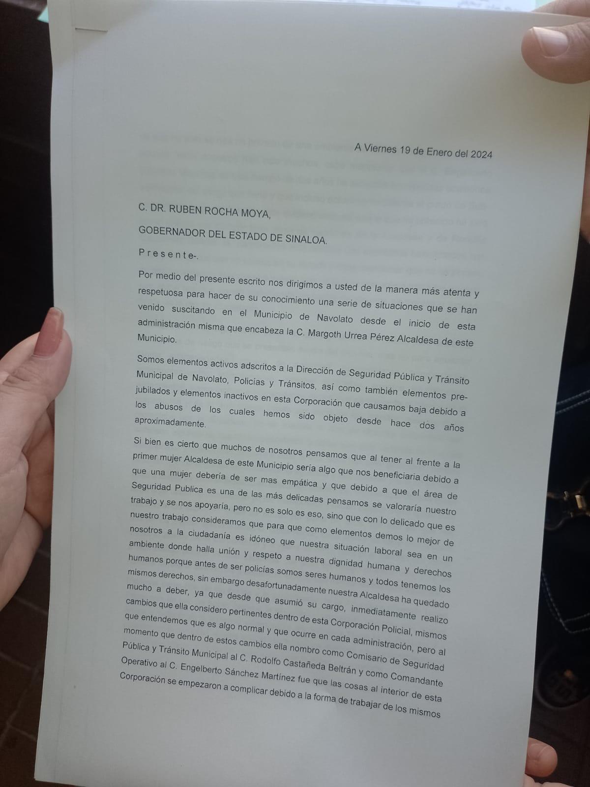 $!Elementos de Seguridad Pública de Navolato se manifiestan contra la Alcaldesa