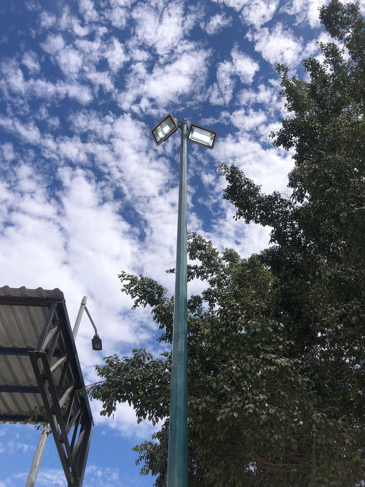 $!Encienden iluminación de la cancha El Tanque, de Villa Unión