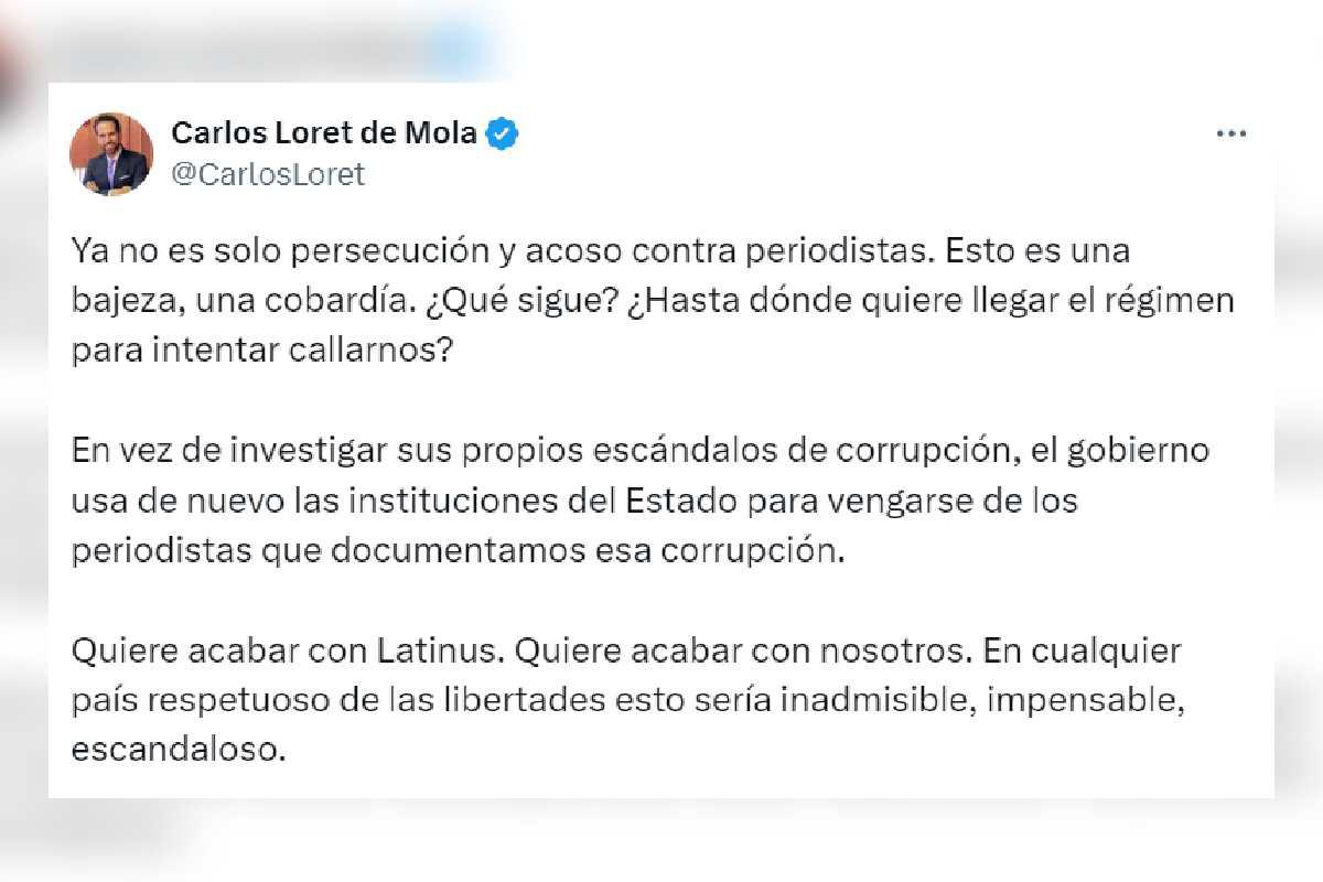 $!Carlos Loret de Mola denuncia persecución del gobierno de AMLO; ‘quiere acabar con Latinus’, dice