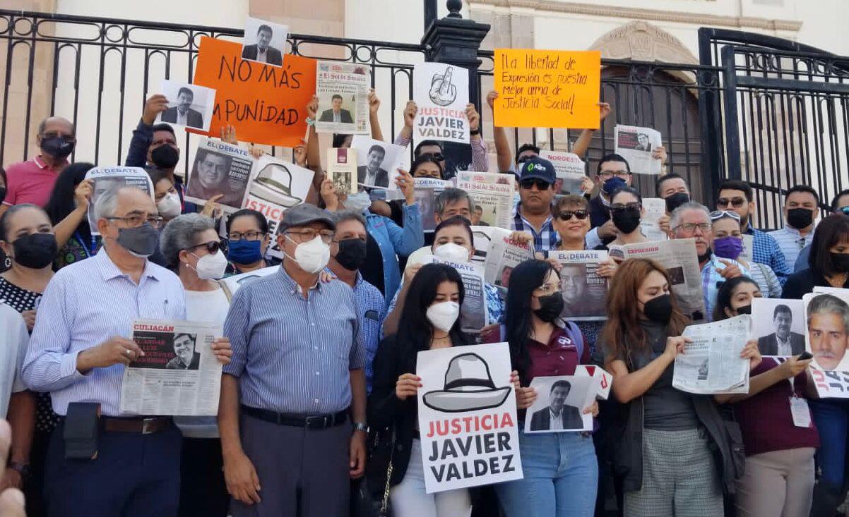 $!Periodistas protestan en Culiacán por asesinato de Luis Enrique Ramírez