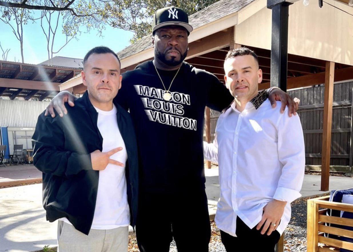 $!50 Cent con Pedro y Margarito Flores.