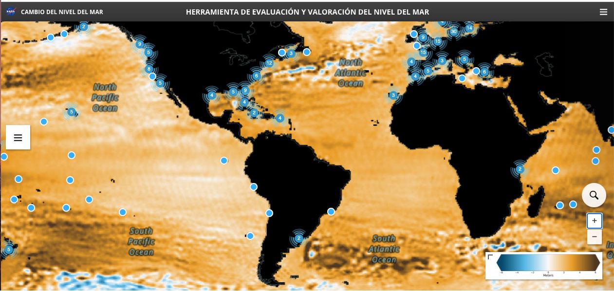 $!Mapa de la Nasa que muestra el aumento del nivel del mar.