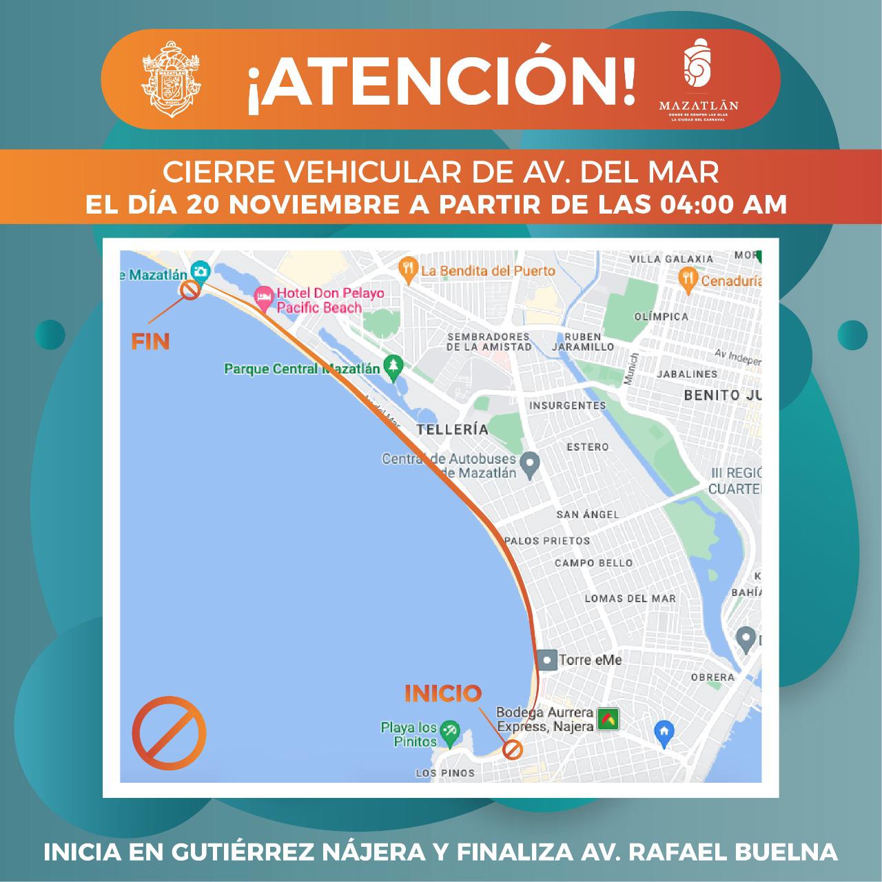 $!Cerrarán el malecón de Mazatlán este domingo por desfile revolucionario