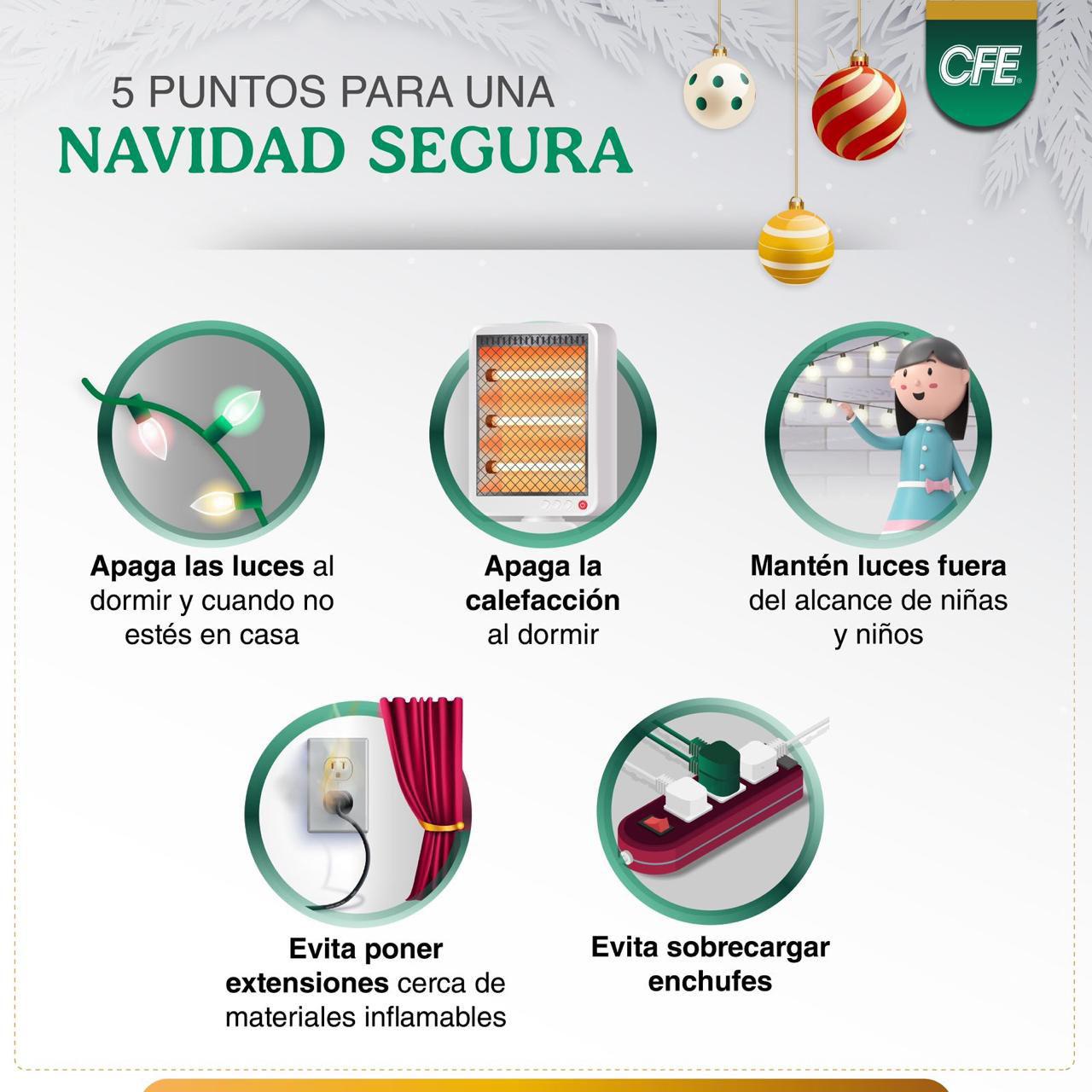 $!Recomienda CFE uso apropiado de luces y adornos navideños