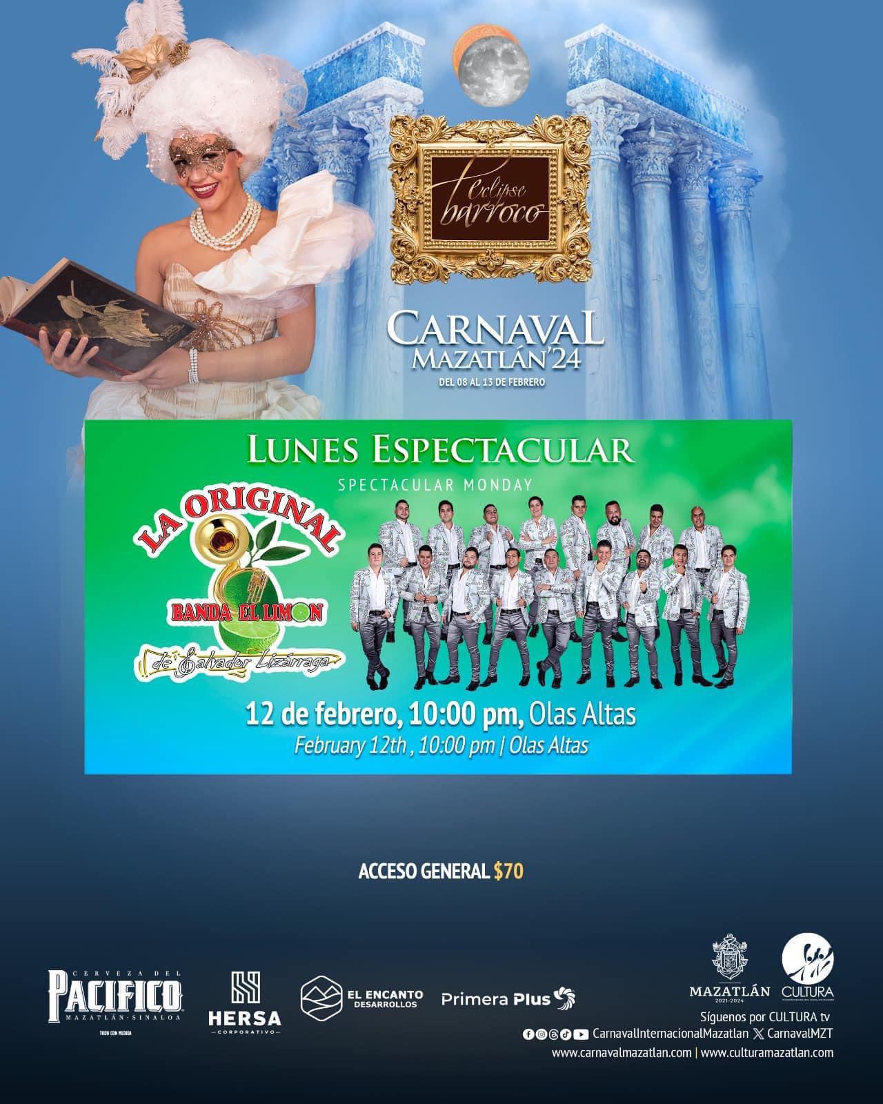 $!Julión Álvarez y Alfredo Olivas, Emmanuel, Fernando de la Mora y Banda El Limón, en el Carnaval de Mazatlán