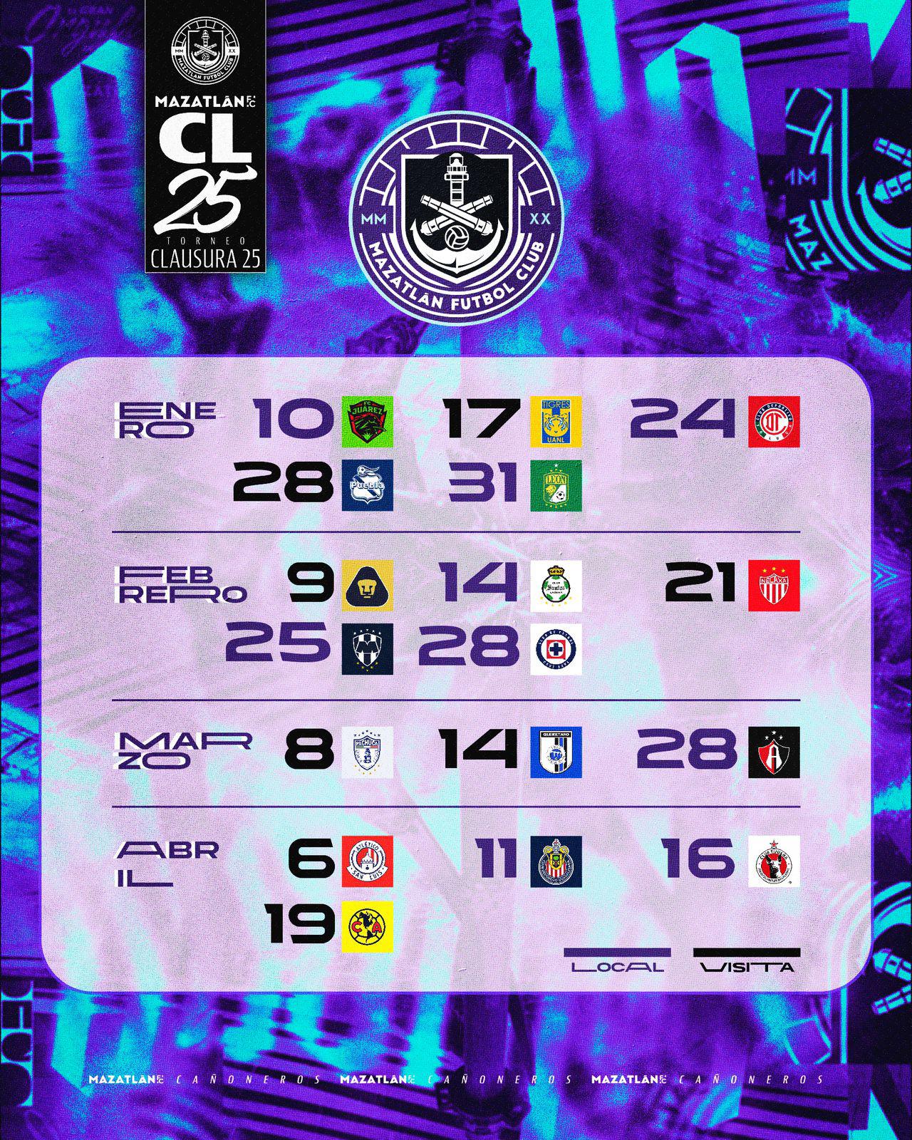 $!¡Listo el calendario del Clausura 2025!; Mazatlán abre acciones el 10 de enero