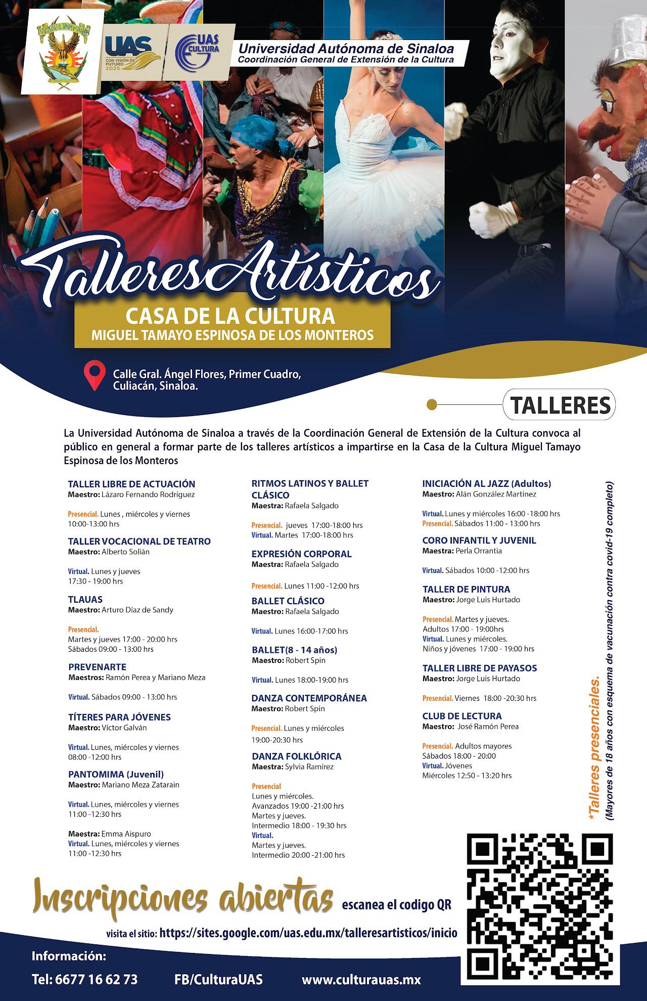 $!Invita Cultura UAS a inscribirse a los talleres artísticos