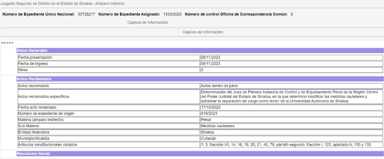 $!Presenta Jesús Madueña amparo contra separación del cargo de Rector de la UAS