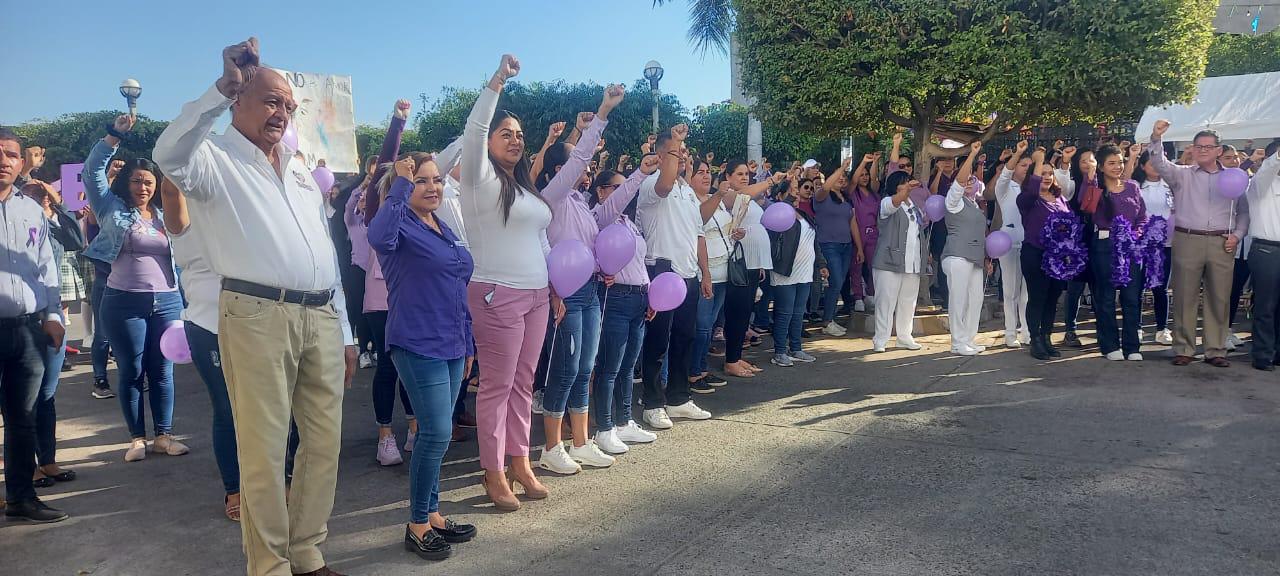 $!Marchan DIF e IMMUJER con estudiantes de Preparatoria de Escuinapa