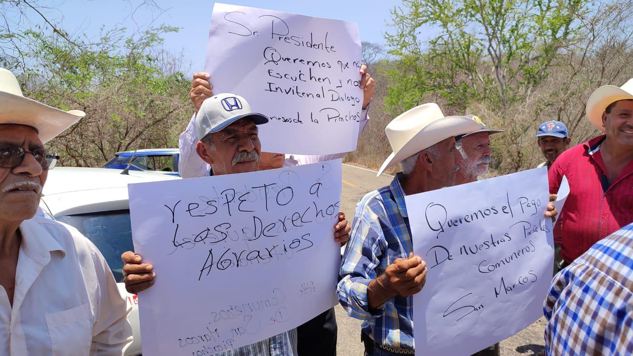 $!Comuneros de la Presa Picachos exigen a AMLO pago de sus tierras de uso común