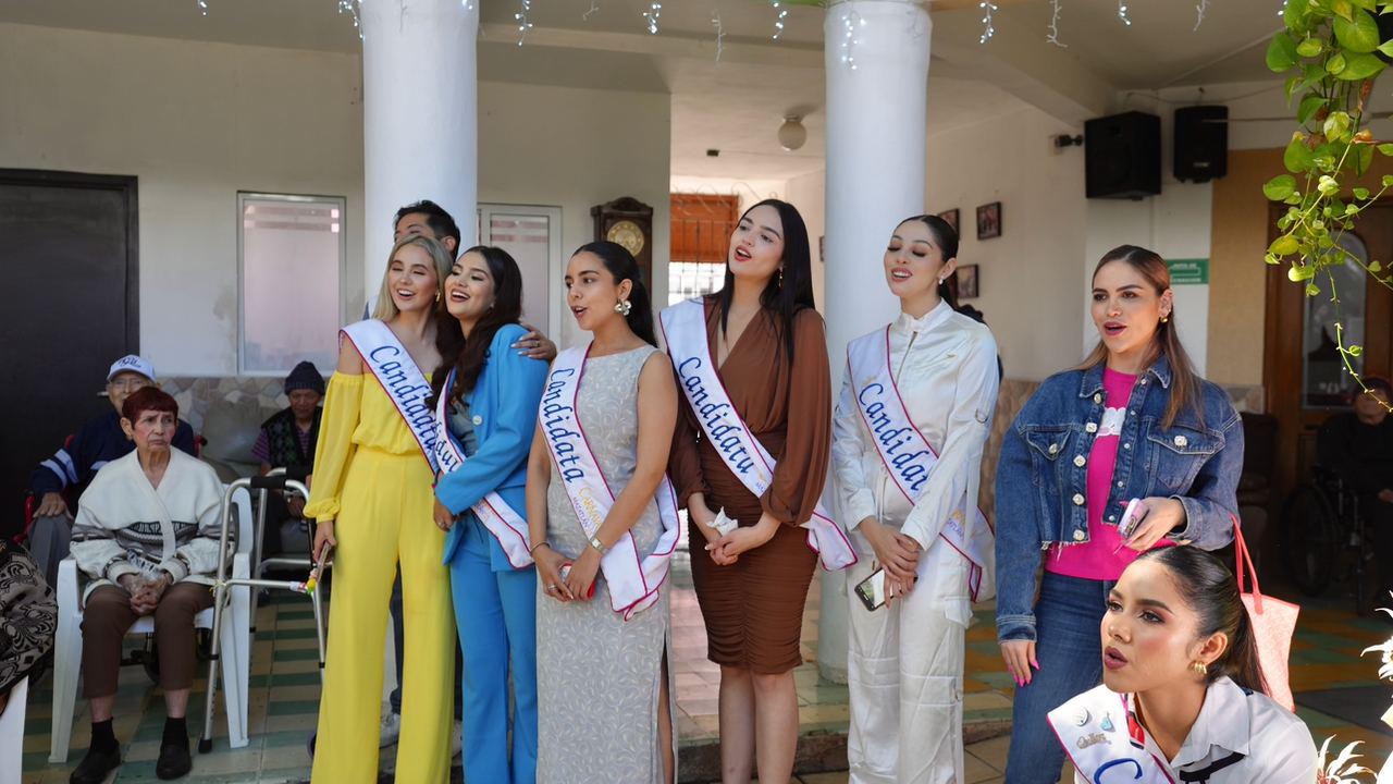 $!Aspirantes a las coronas del Carnaval de Mazatlán celebran el Día de Reyes en el Asilo de Ancianos