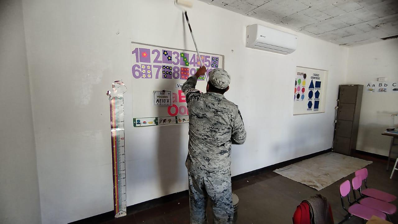 $!Mantienen Ejército y Guardia Nacional labor social en Jesús María