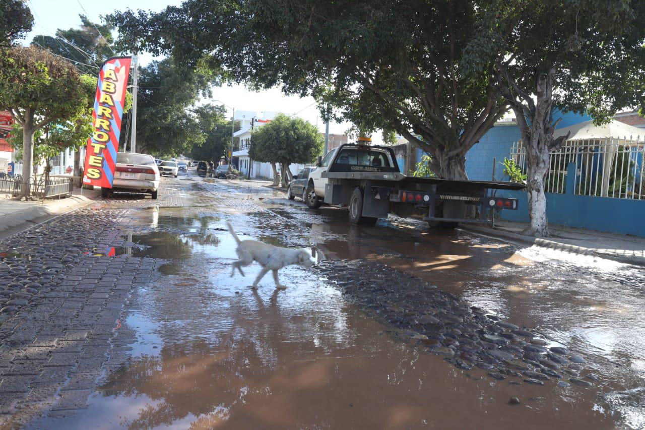 $!Megafuga inunda calles de Villa Florida, en Mazatlán