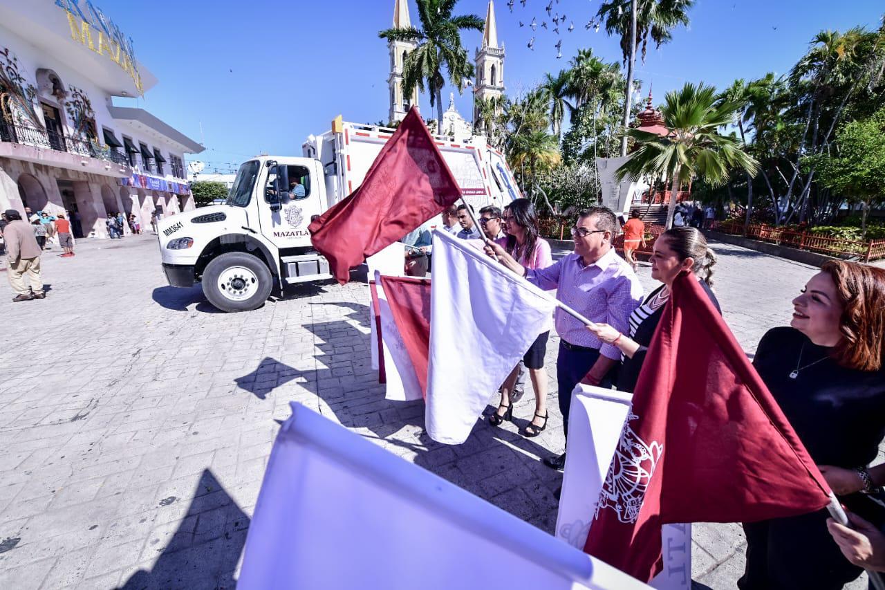 $!Tiene Mazatlán siete nuevos camiones recolectores de basura