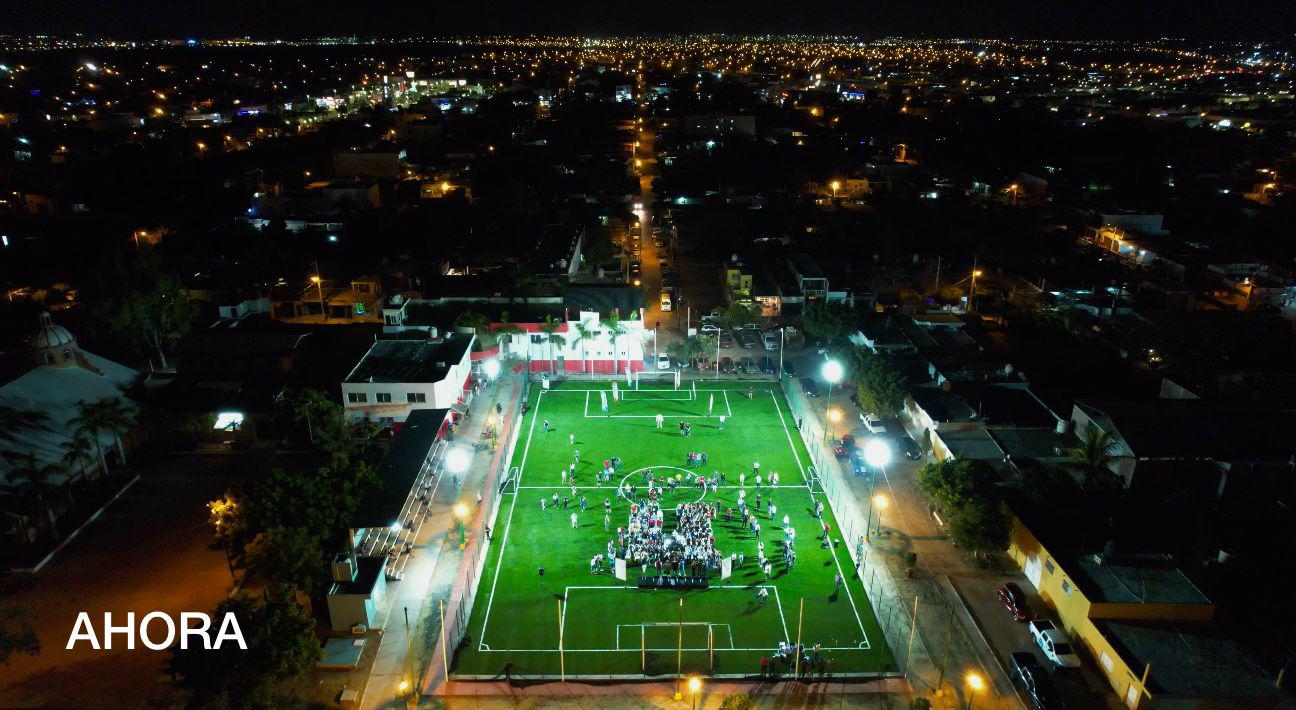 $!Rehabilitan campo de futbol de la Colonia Francisco Villa