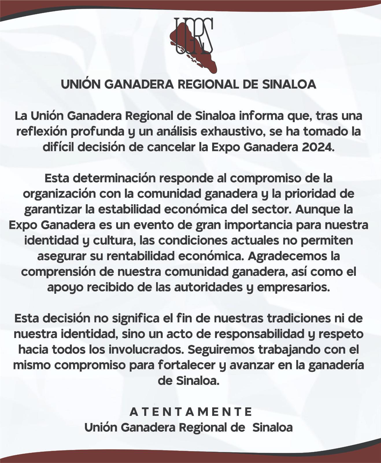 $!Cancelan Expo Ganadera Sinaloa por violencia