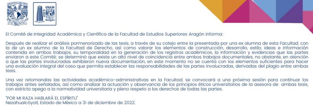 FES Aragón Señala Plagio En Tesis De Yasmín Esquivel, Pero Analizará ...