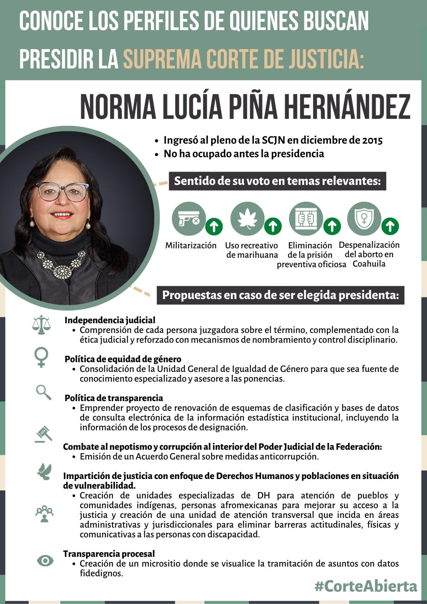 $!Norma Lucía Piña Hernández, la nueva Presidenta de la Corte