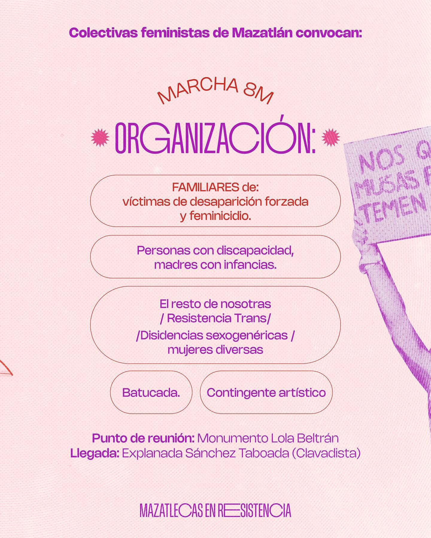 $!Está todo listo para la marcha 8M en Mazatlán este viernes Día Internacional de la Mujer