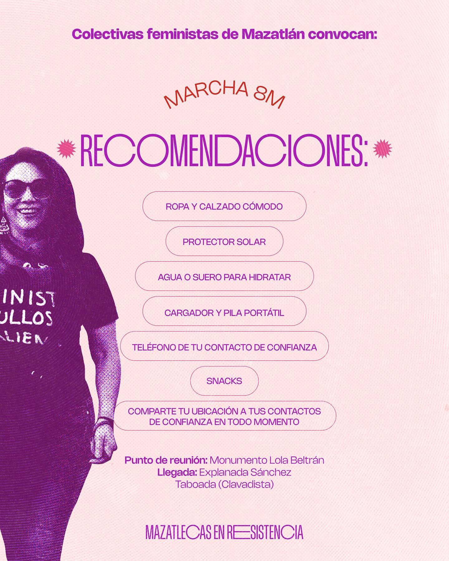 $!Está todo listo para la marcha 8M en Mazatlán este viernes Día Internacional de la Mujer